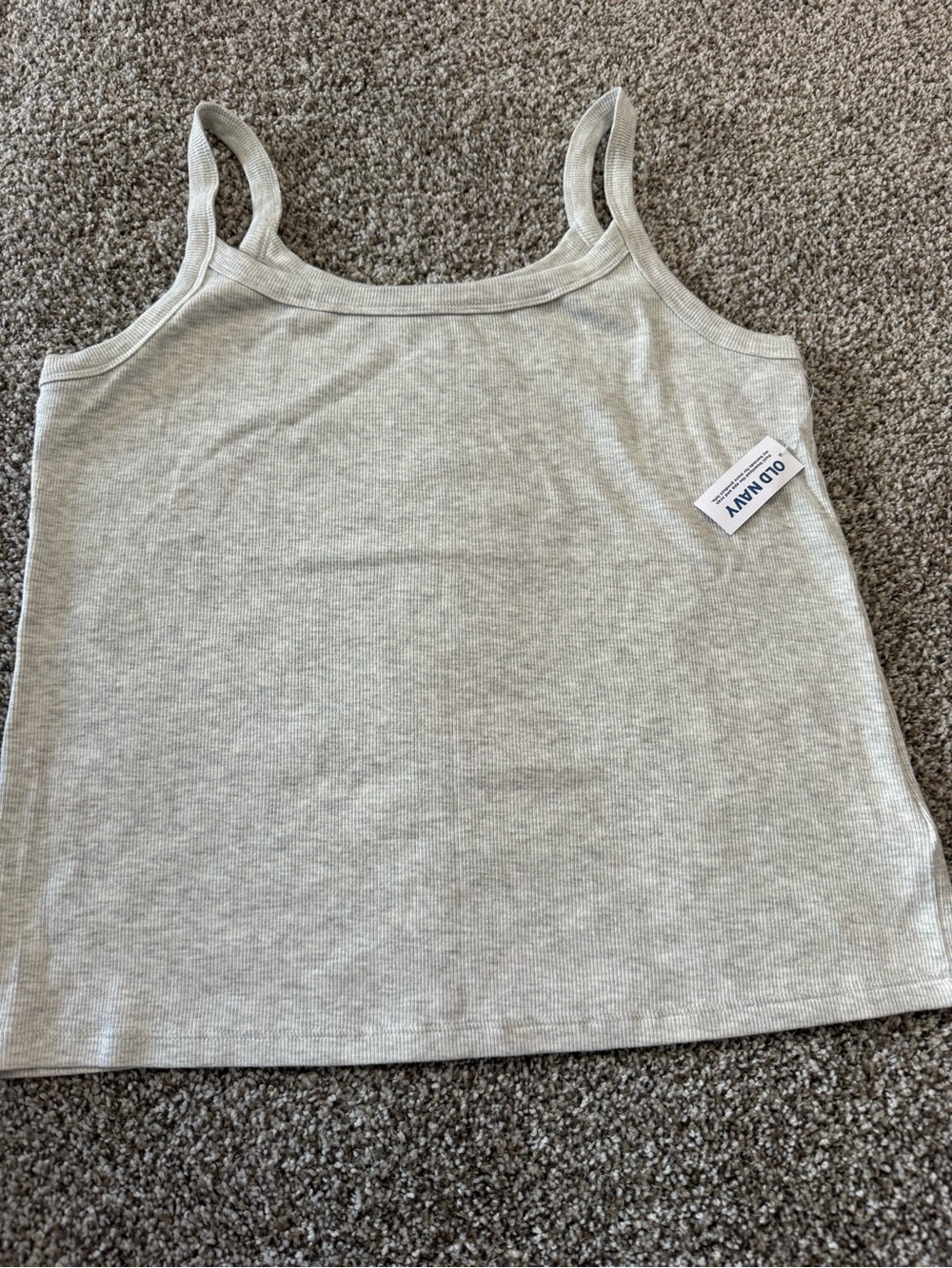 Old Navy Women's Light Cream Ribbed Spaghetti Strap Tank
